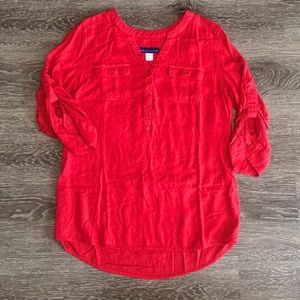 Simply Styled by Sears half button down 3-quarter sleeve